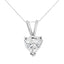 Collar de Pendant de Diamante Creado en Laboratorio en Forma de Corazón de Oro Blanco de 14K