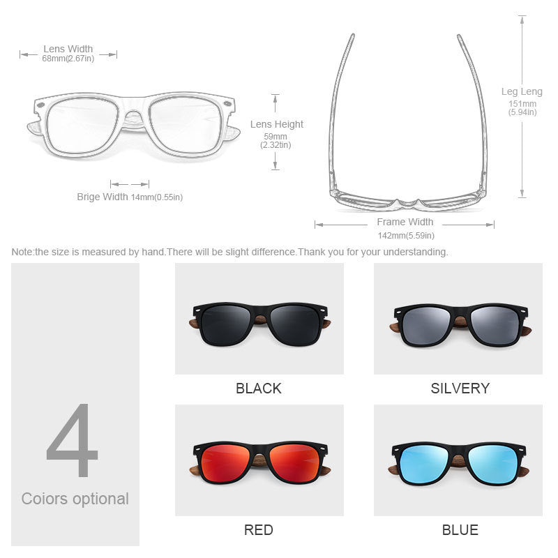 Lunettes de soleil en bambou et bois polarisées de qualité supérieure