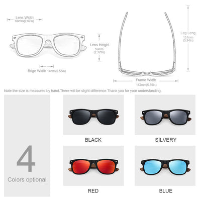 Lunettes de soleil en bambou et bois polarisées de qualité supérieure