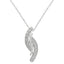 Collier Pendentif Courbe Bypass en Argent Sterling .925 avec Accent de Diamant