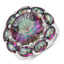 Bague en argent sterling avec quartz arc-en-ciel de 11,45 carats