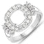 0.73 Carat White Diamond 14K White Gold Semi Mount Engagement Ring