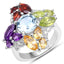 6.13 Carat Genuine Multi-Stone .925 Sterling Silver Engagement Ring