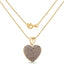 Pendentif en forme de cœur plaqué or jaune 14K avec diamants champagne