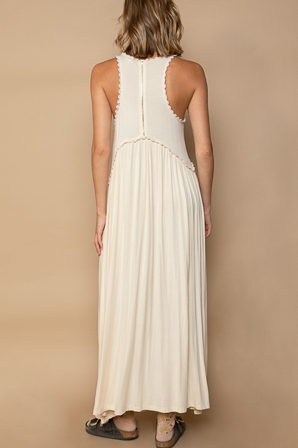 Elegant Sleeveless Back Zipper Maxi Dress
