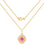 0.59 Carat Ruby and Diamond 14K Yellow Gold Pendant