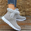 Stylish Plush Ankle Boots with Buckle Design for Women