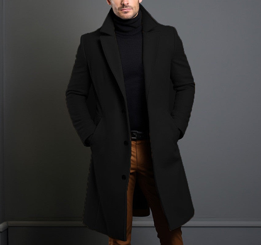 Manteau trench mi-long pour homme - Manteau d'affaires décontracté