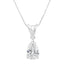 Collier Pendentif Poire en Diamant en Or Blanc 10K Certifié IGI