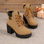 Chunky Heel Plus Size Martin Boots - Fashionable All-Match Style