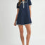 Ruffle Trimmed Collar Fine Knit Mini Dress for Women