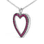 Collar con Colgante Abierto de Corazón de Rubí y Diamante de 18K