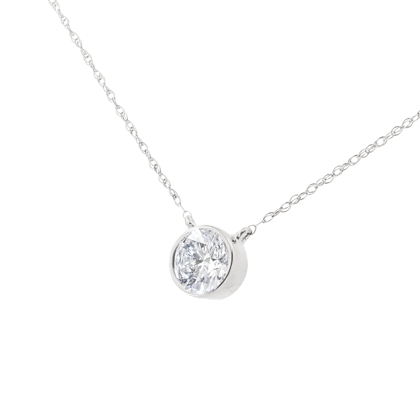 Collier Pendentif en Argent Sterling 0,5 Cttw avec Diamant en Monture Bezel
