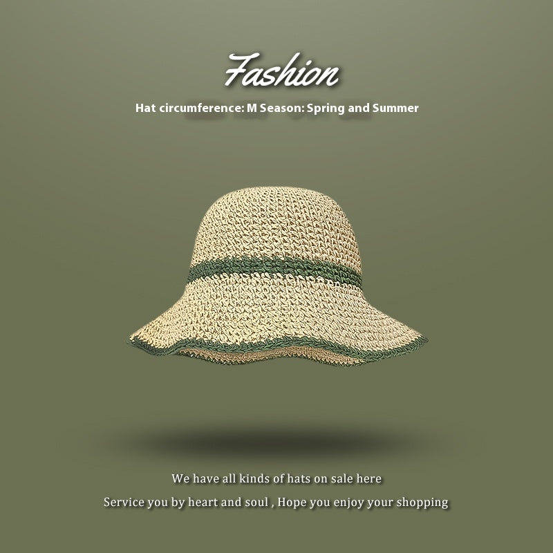 Beach Green Sun Hat - Stylish & Foldable for Summer