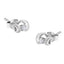 .925 Sterling Silver Round Cut Diamond Stud Earrings