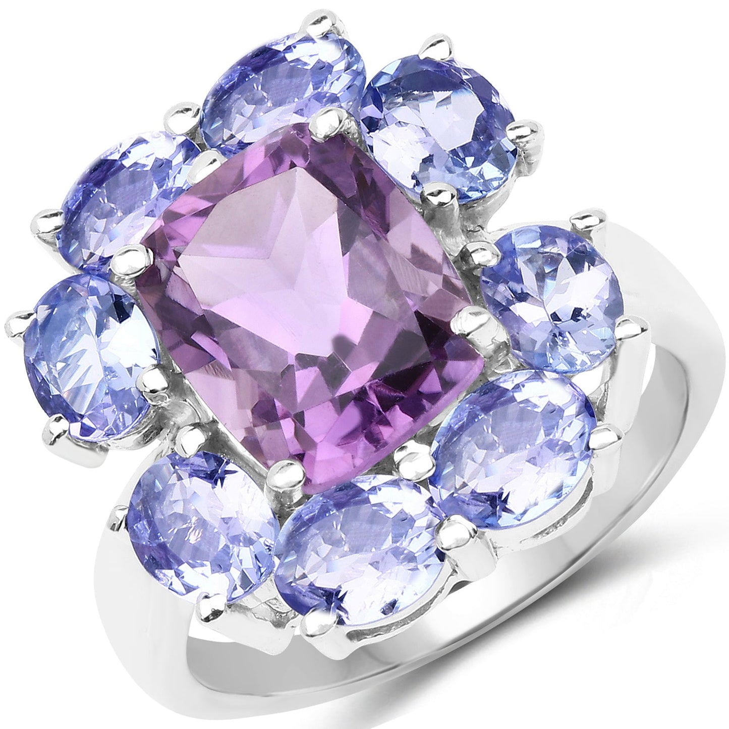 5.24 Carat Amethyst & Tanzanite Sterling Silver Ring