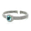 Bracelet jonc en texture popcorn avec topaze bleue et diamants