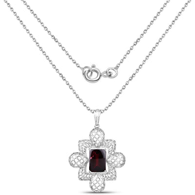 Pendentif en argent sterling .925 avec grenat véritable de 8,00 carats