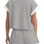 Striped Chic Plus Size Top & Shorts Set
