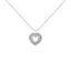 Collier Pendentif Cœur Ouvert Halo en Argent Sterling .925 avec Diamants