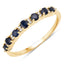 0.43 Carat Blue Sapphire & White Diamond 14K Yellow Gold Engagement Ring