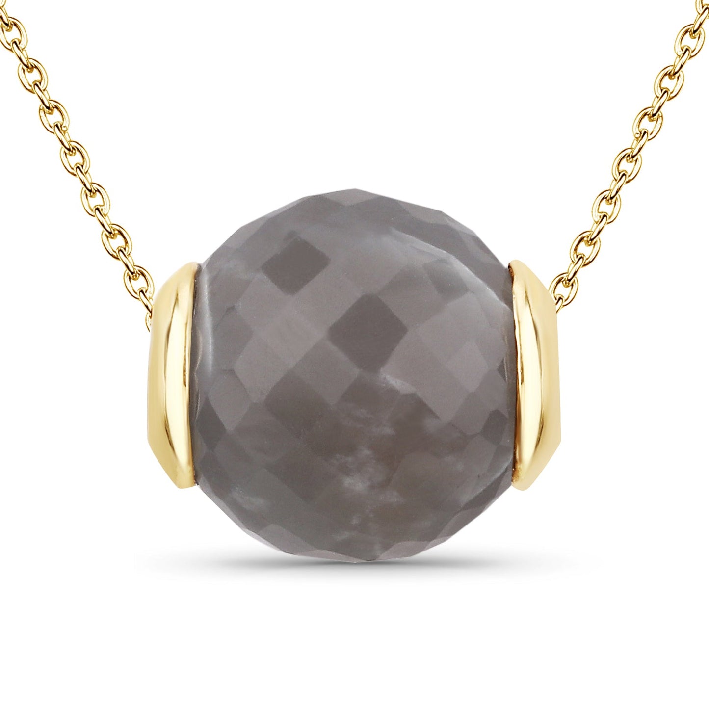 Colgante de Piedra Lunar Gris Genuina de 16.79 Quilates en Plata Esterlina