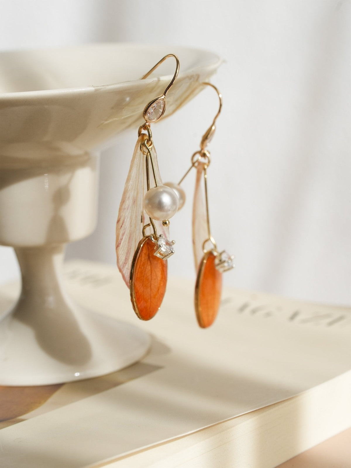 Real Alstroemeria Petal Earrings - Fairy Wings Floral Jewelry