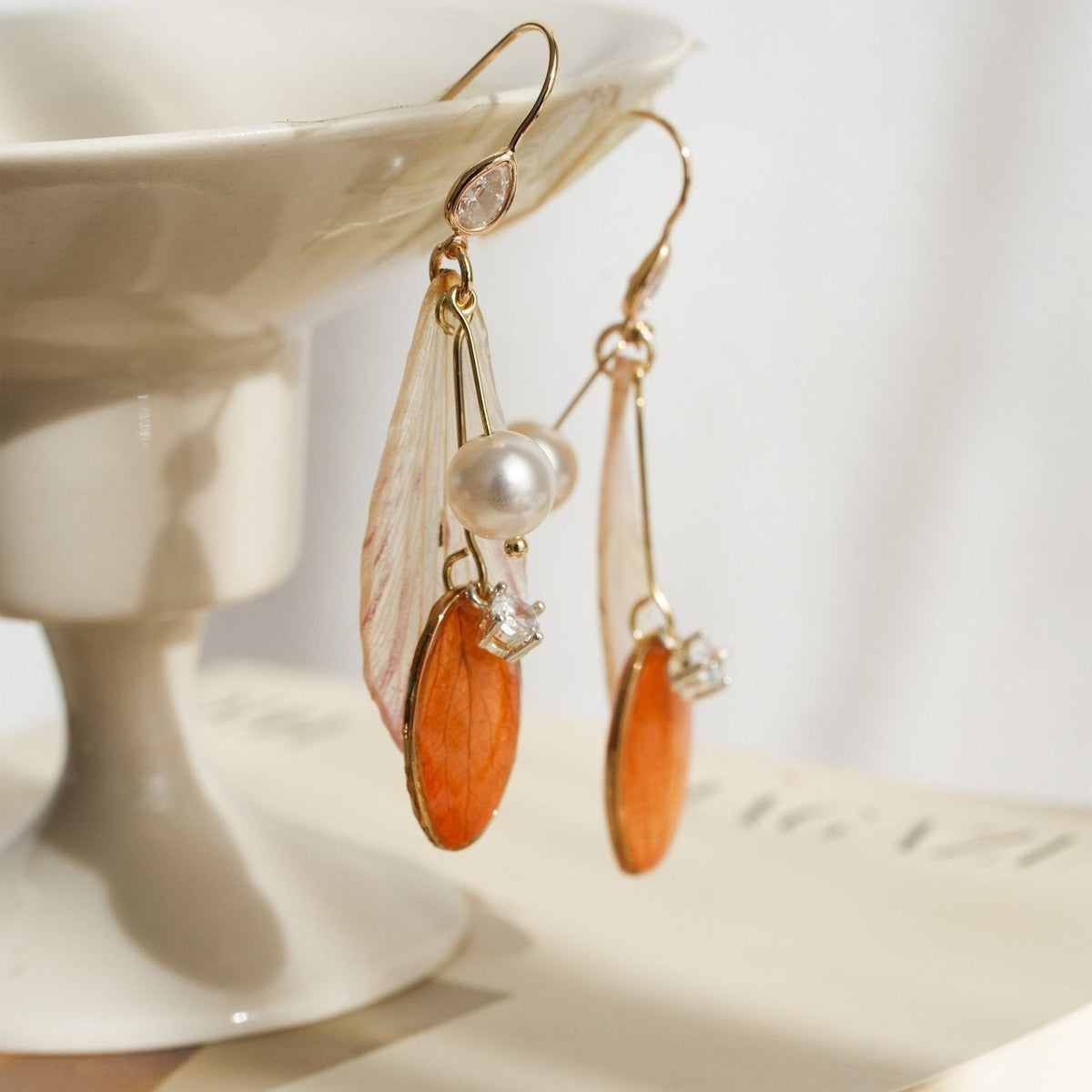 Real Alstroemeria Petal Earrings - Fairy Wings Floral Jewelry