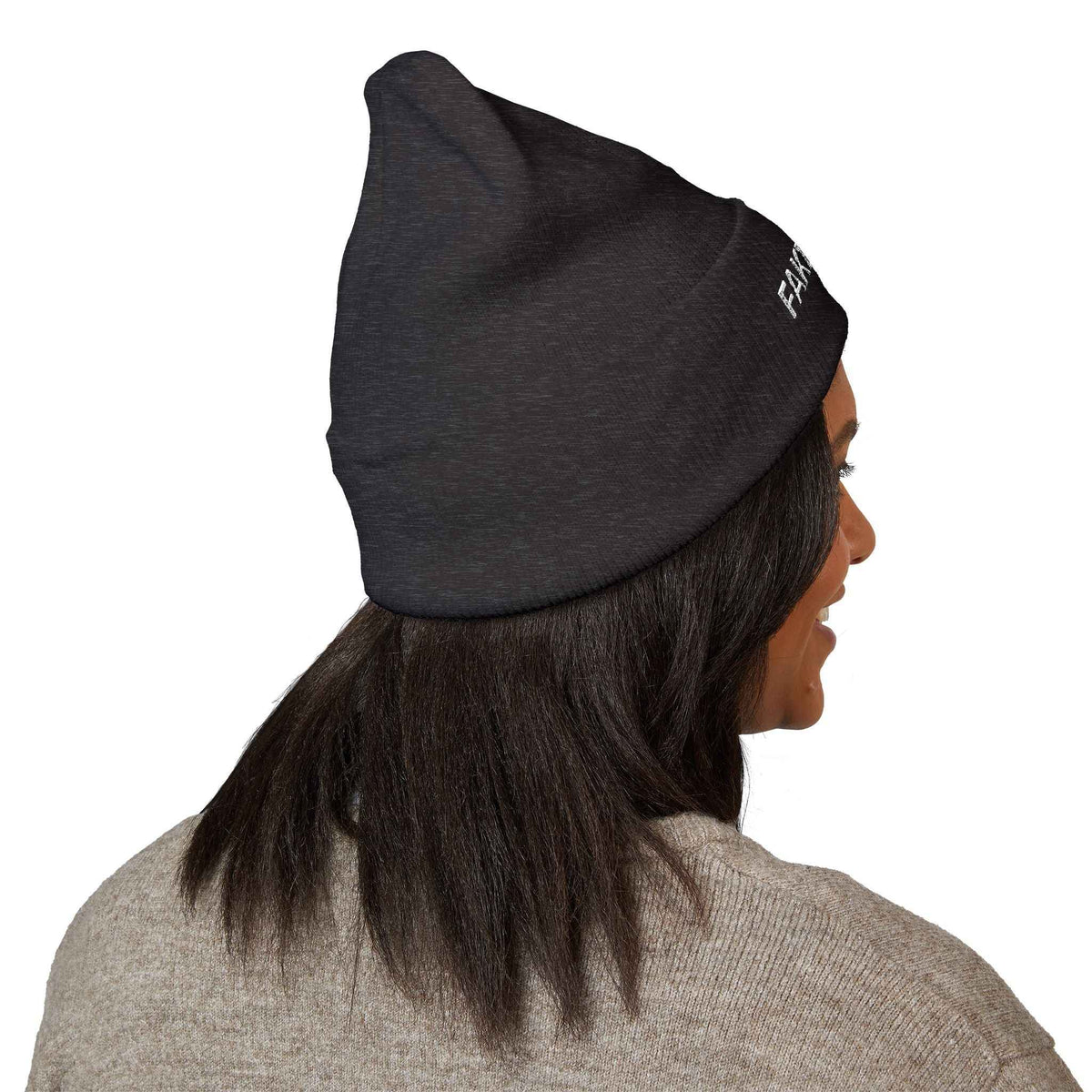 Fake News Embroidered Knit Beanie