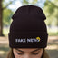 Fake News Embroidered Knit Beanie