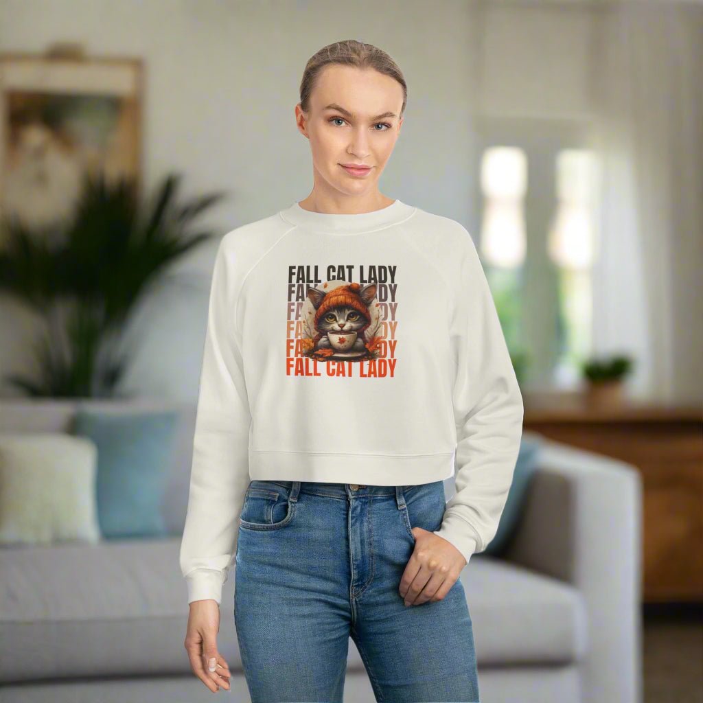 Sudadera recortada para amantes de los gatos de otoño