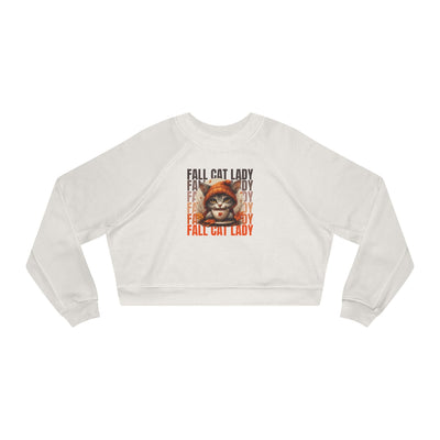 Fall Cat Lady Cropped Pullover Sweatshirt