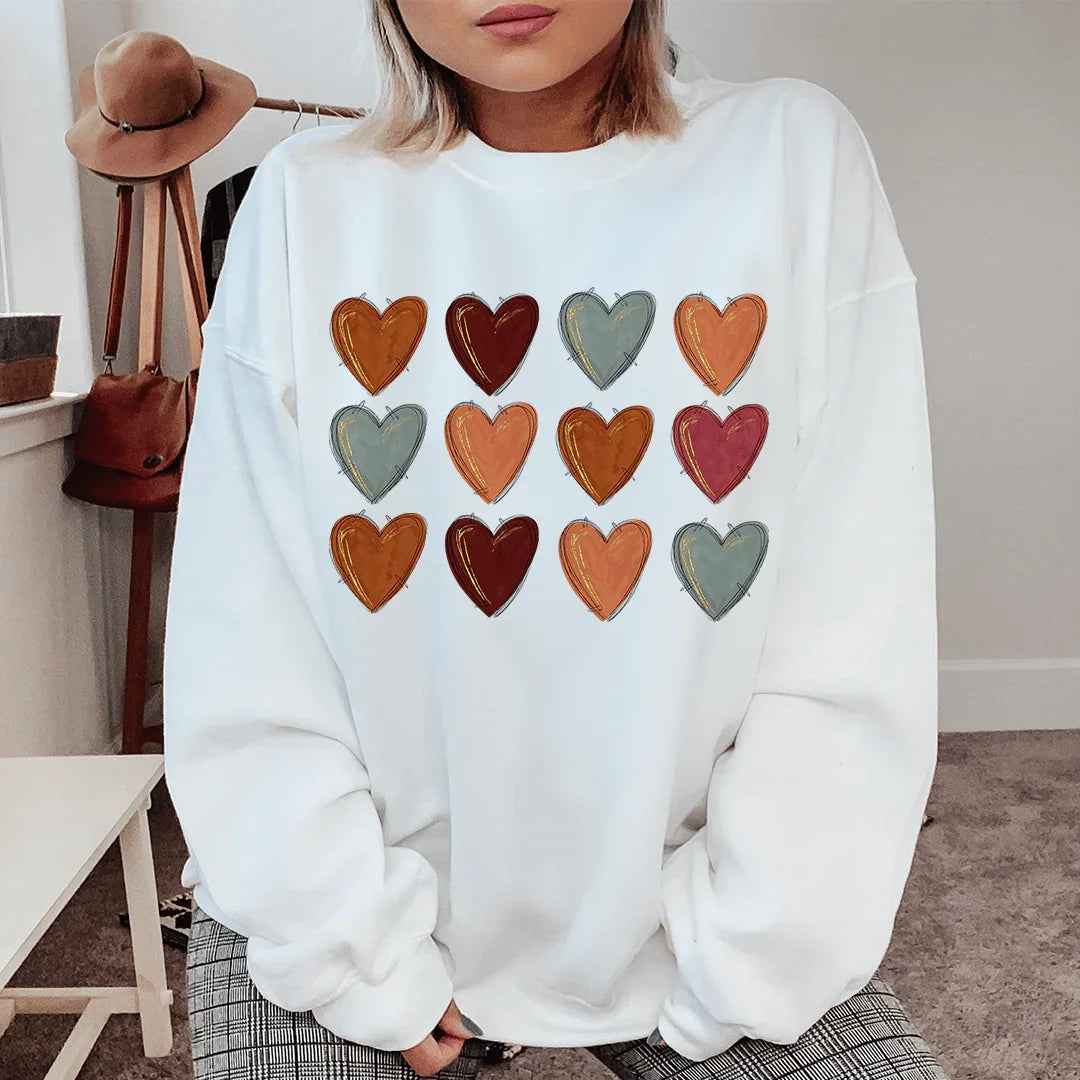 Sudadera con corazones de otoño