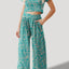 FAM-FAM Printed Round Neck Short Sleeve Top and Pants Set - Korvel