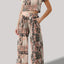 FAM-FAM Printed Round Neck Short Sleeve Top and Pants Set - Korvel