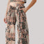 FAM-FAM Printed Round Neck Short Sleeve Top and Pants Set - Korvel