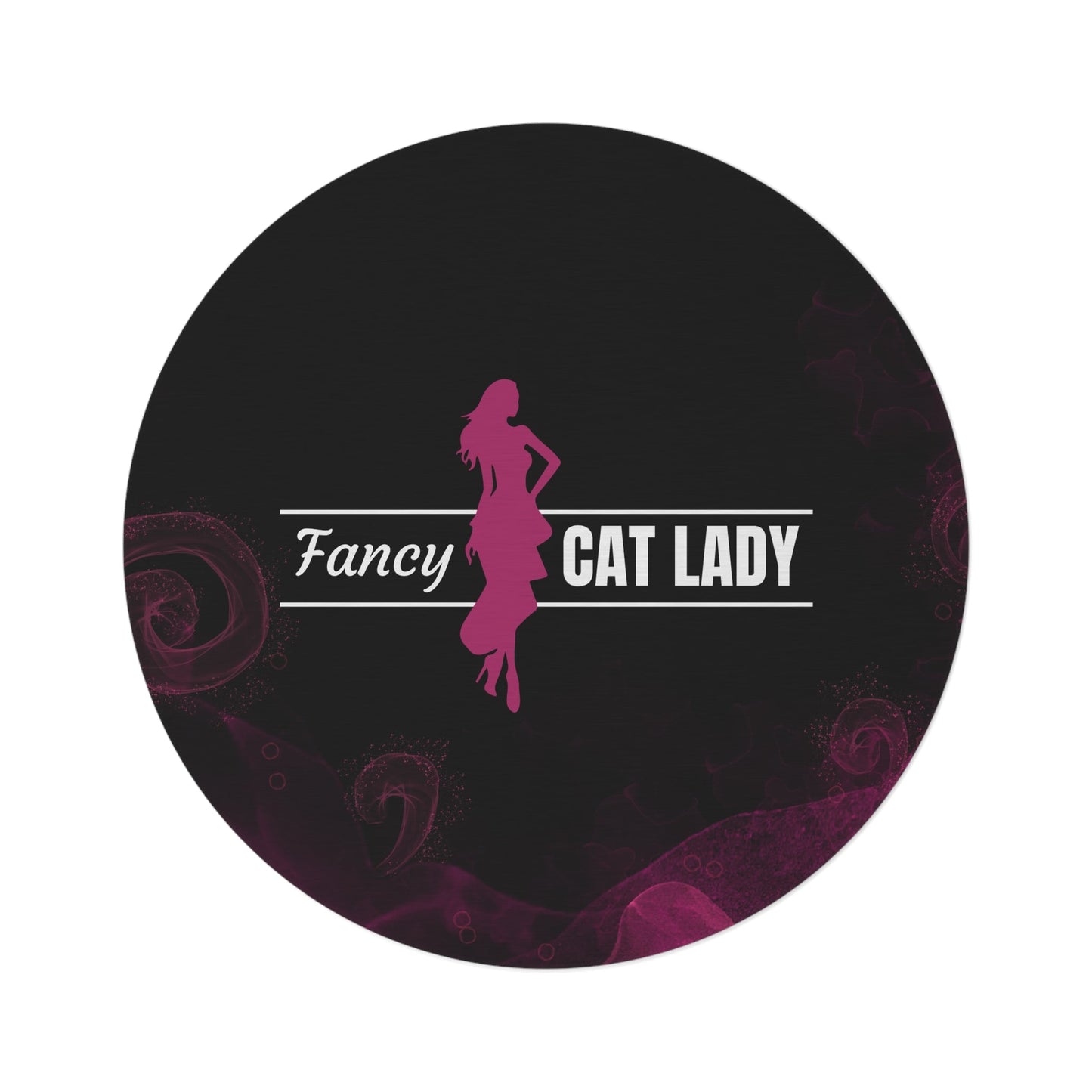 Tapis rond Fancy Cat Lady - Décor idéal pour les amateurs de chats