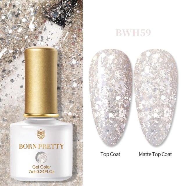 Fashion 2022 Colorful Nail Gel Polish - Glittery Pink & Purple