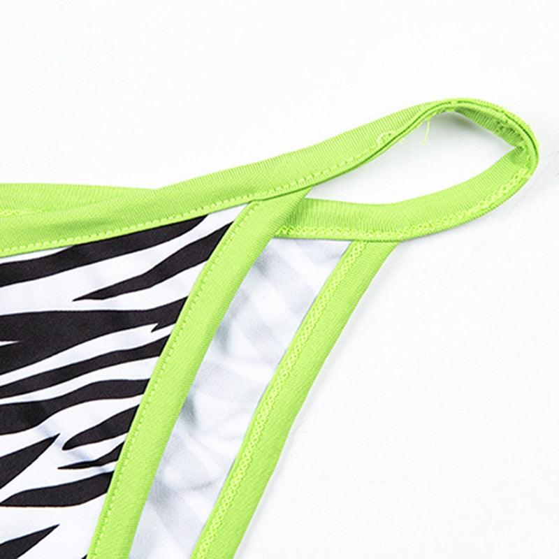 Conjunto de Bikini Rayas Clásico - Traje de Baño de Dos Piezas Premium