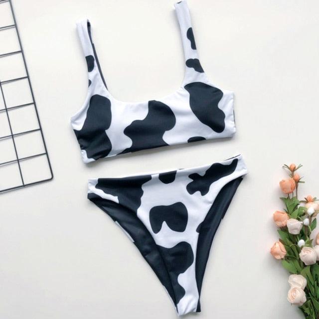 Conjunto de Bikini Rayas Clásico - Traje de Baño de Dos Piezas Premium