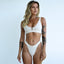 Elegant Two-Piece Women's Bikini with Lace-Up Back