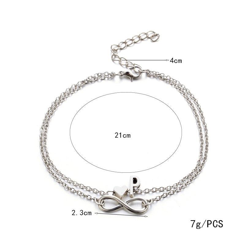 Bracelet Infini Géométrique Argenté Élégant pour Femmes