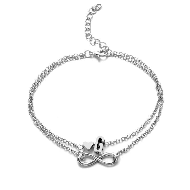 Bracelet Infini Géométrique Argenté Élégant pour Femmes