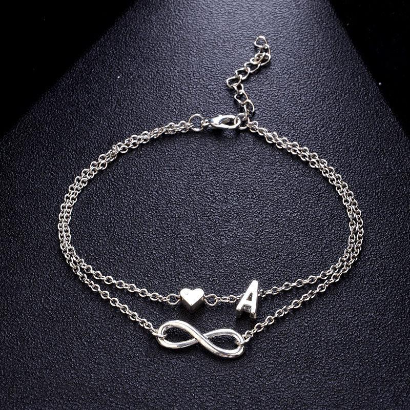 Bracelet Infini Géométrique Argenté Élégant pour Femmes