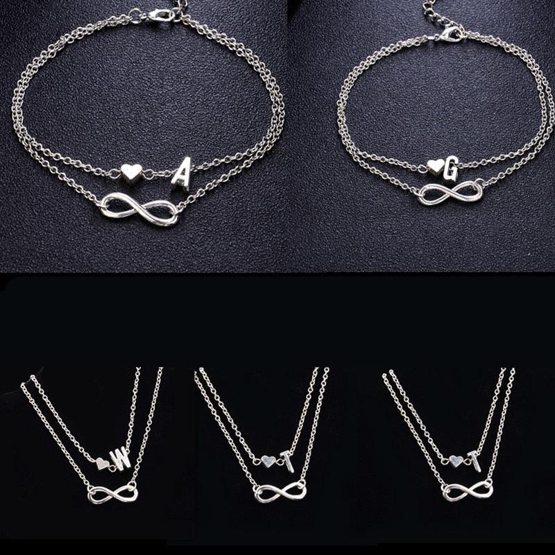 Bracelet Infini Géométrique Argenté Élégant pour Femmes