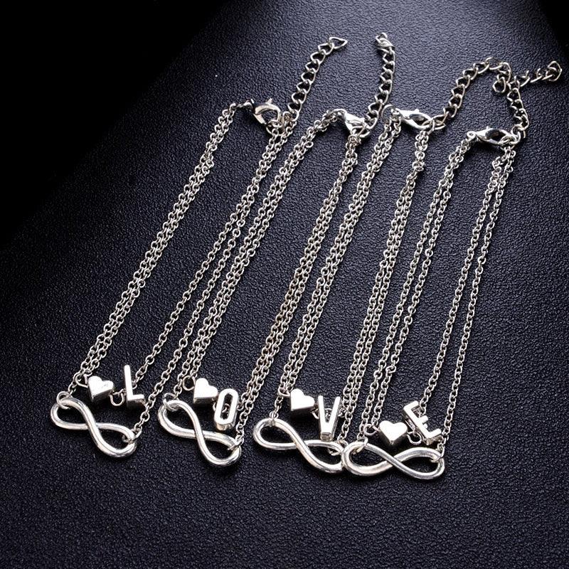 Bracelet Infini Géométrique Argenté Élégant pour Femmes