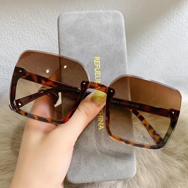 Gafas de sol cuadradas de gran tamaño con protección UV400