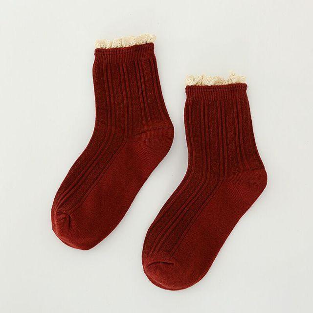 Charming Lace Ruffled Cotton Socks for Women - Spring & Summer Collection - Korvel