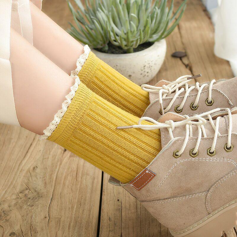 Charming Lace Ruffled Cotton Socks for Women - Spring & Summer Collection - Korvel
