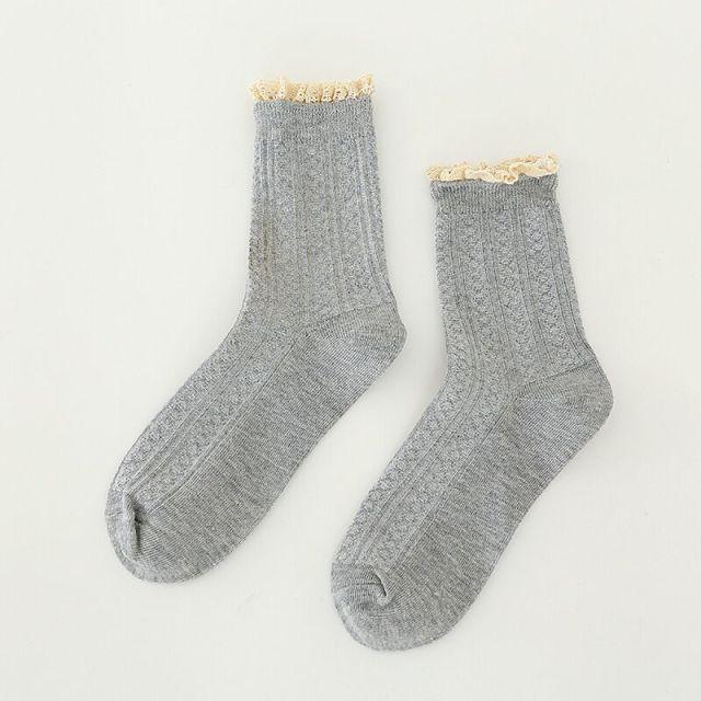 Charming Lace Ruffled Cotton Socks for Women - Spring & Summer Collection - Korvel